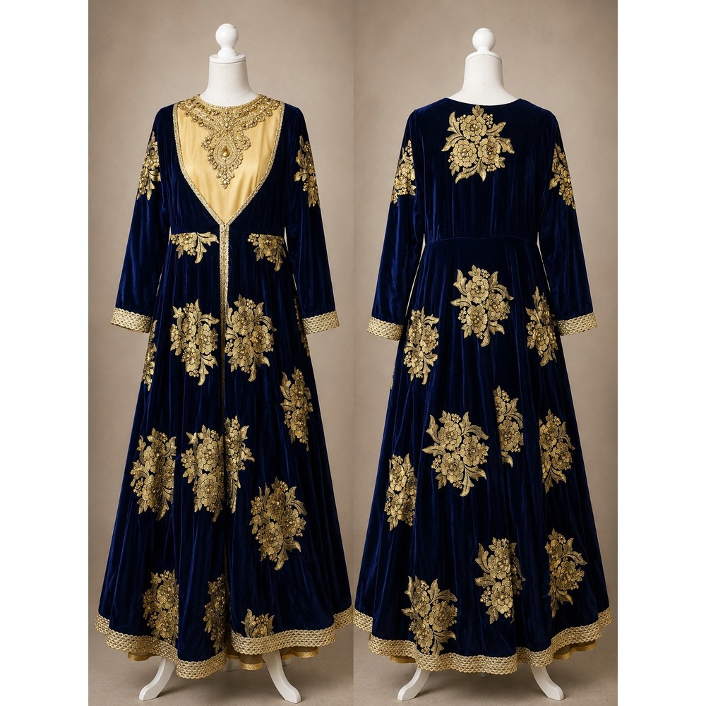 Velvet Moroccan Kaftan Gown L Renaissance Fair Medieval Royal Dress